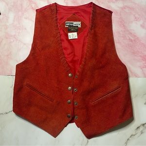 Vintage Mona Mode red leather vest NWT